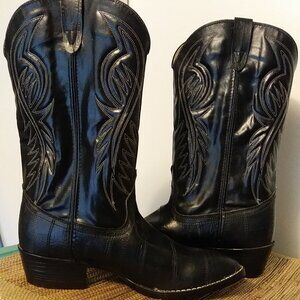 Black BRONCO Cowboy Boots Men's Size 11 EE - 1920